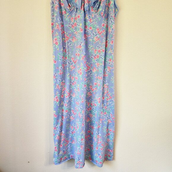 Lauren Ralph Lauren Slvless Midi Baby Doll Sleep Dres V Neck Ruffle Women M Y2K - Picture 5 of 14